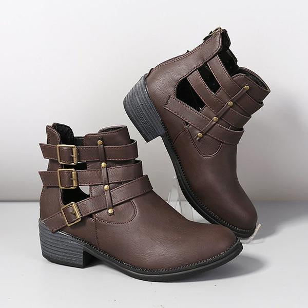 Women's Fashion Simple Chunky Heel Chelsea Boots 98316285S