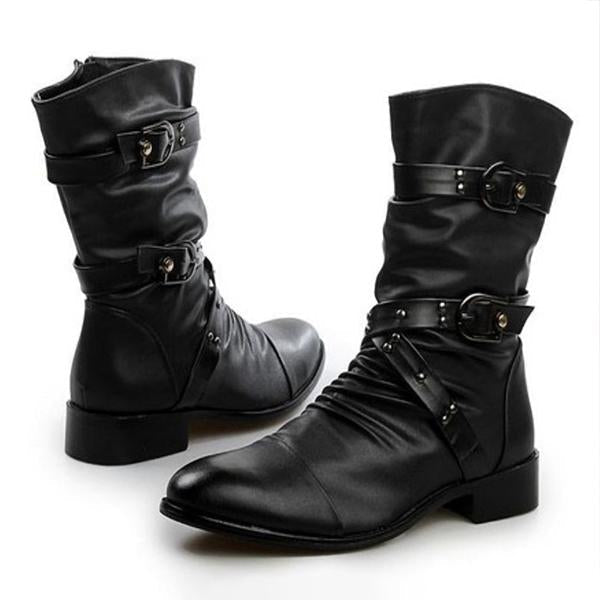 Women's Fashion Belt Buckle Chunky Heel Ankle Boots 41059418S