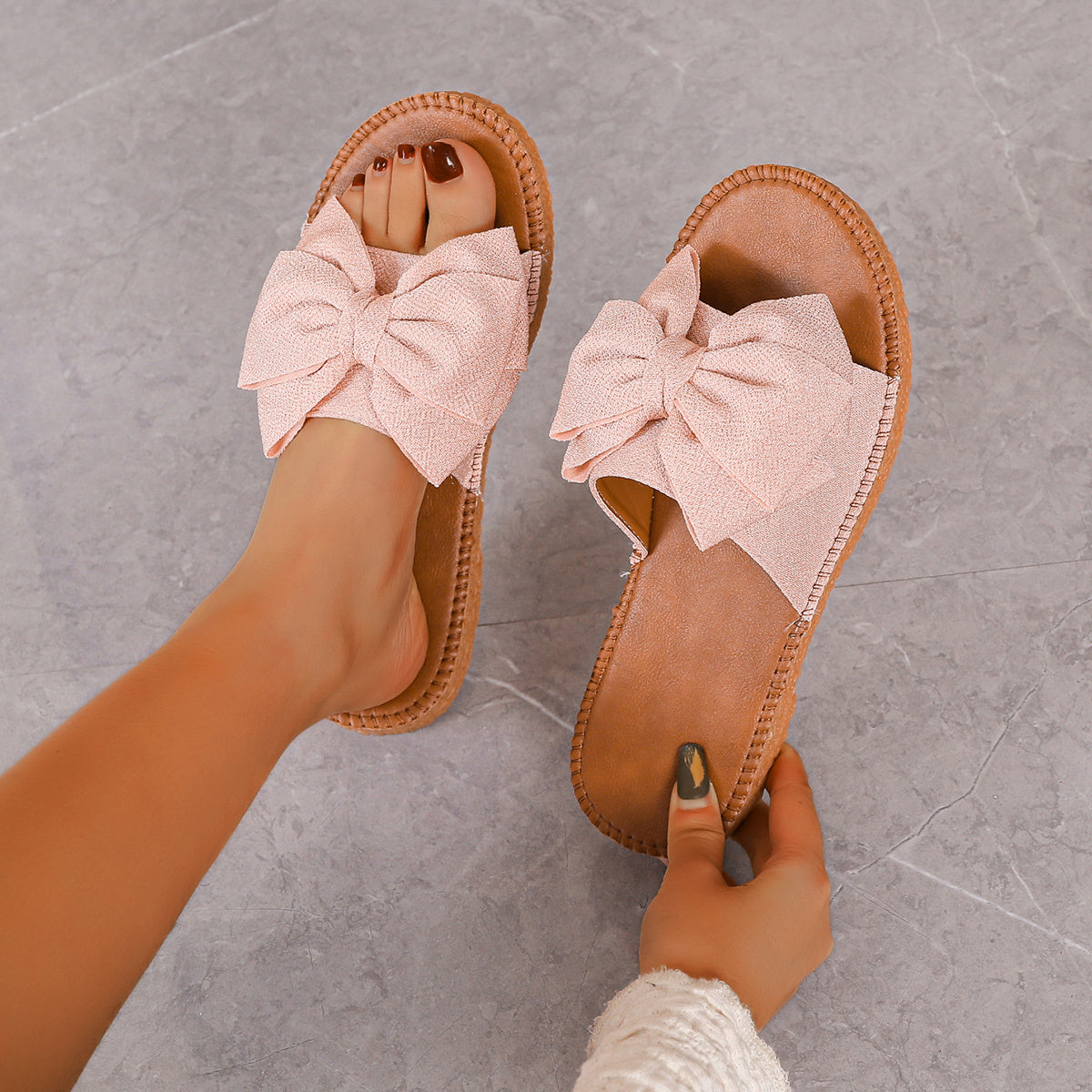 Women's Bow Tie Flat Slippers