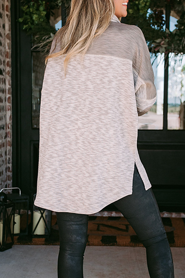 Casual Solid Split Joint Buckle Turndown Collar Outerwear