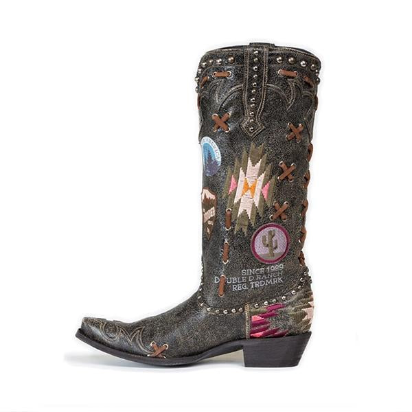 Women's Fashion Retro Illustration Mid Boots 08444275S