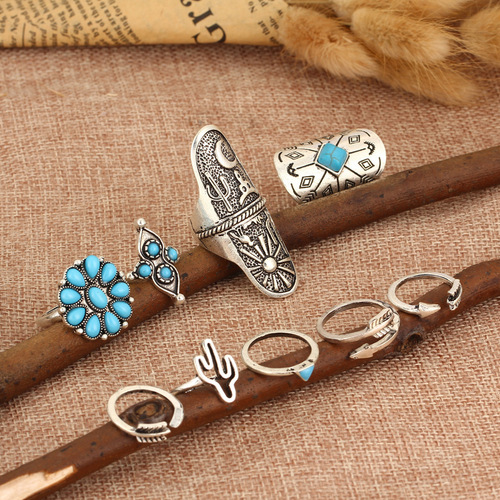 Bohemian Vintage 9PCS Ring Set