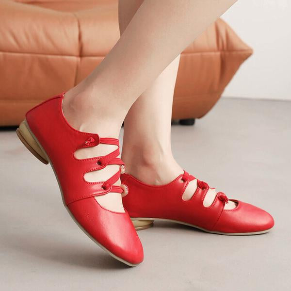 Women's Elastic Band Round Toe Block Heel Mary Jane Shoes 39825645C