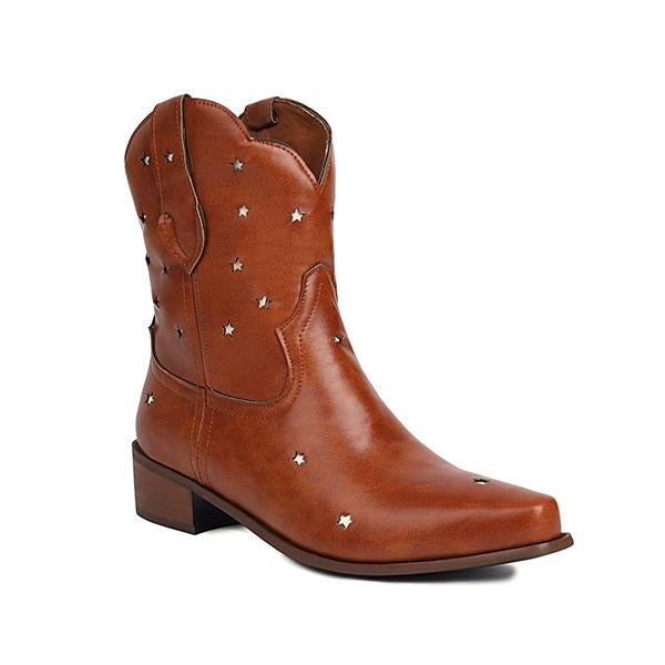 Women's Fashion Casual Star Chunky Heel Booties 05877648S