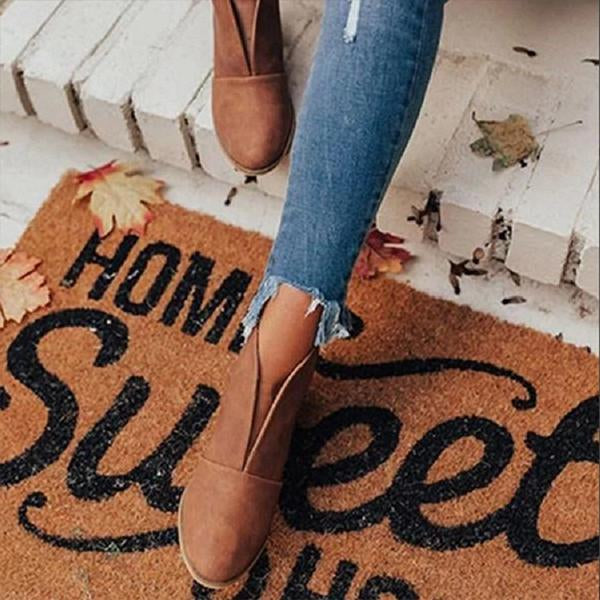 Women's Fashion Slip On Pointed Toe Retro Boots 45132373C