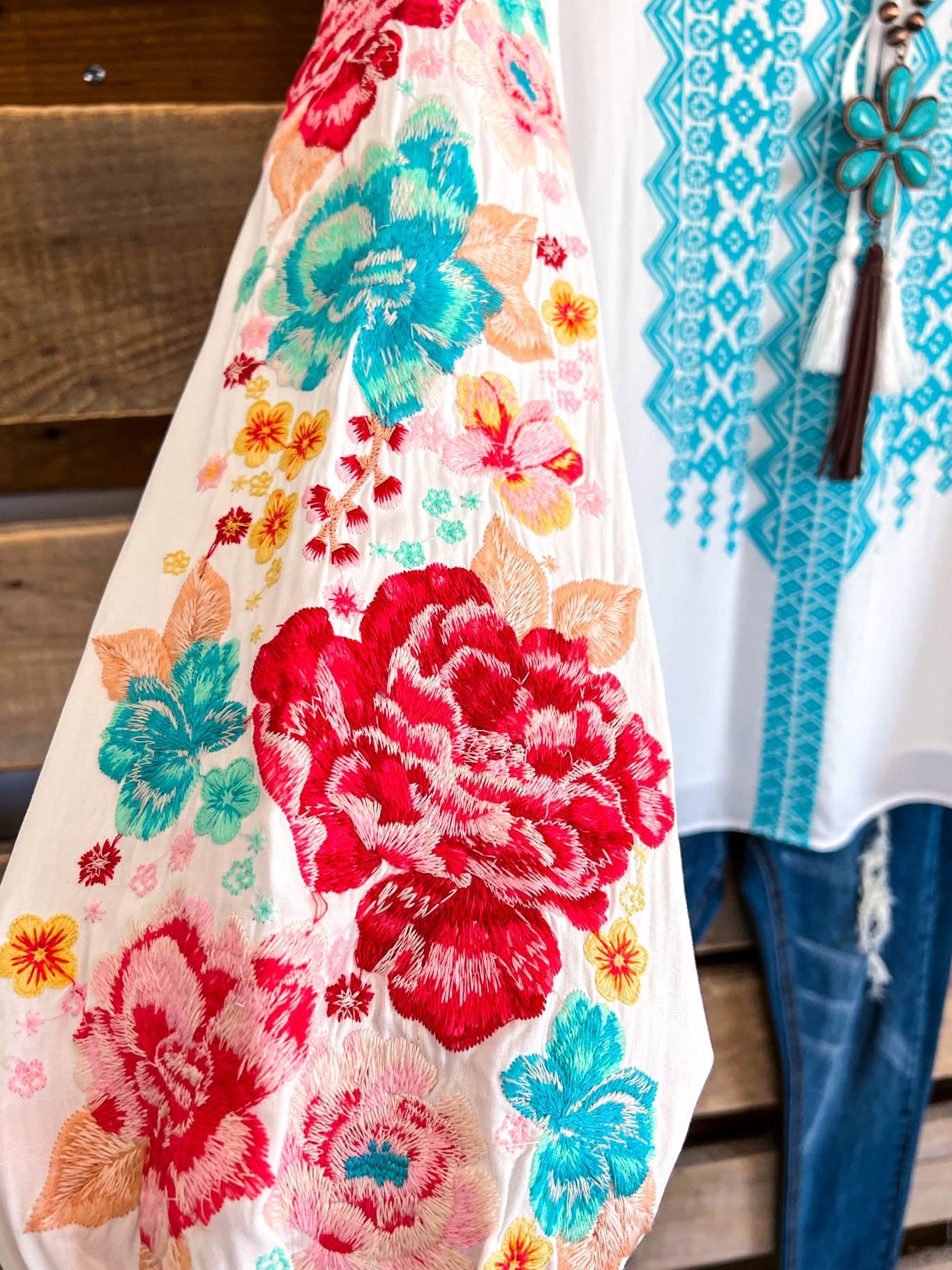 V Neck Casual Long Sleeve Floral Blouse