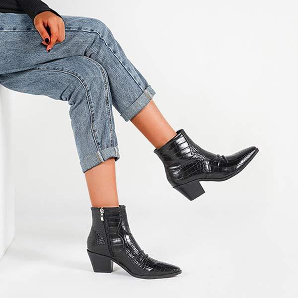 Women'S Chunky Heel Chelsea Booties 12081535C
