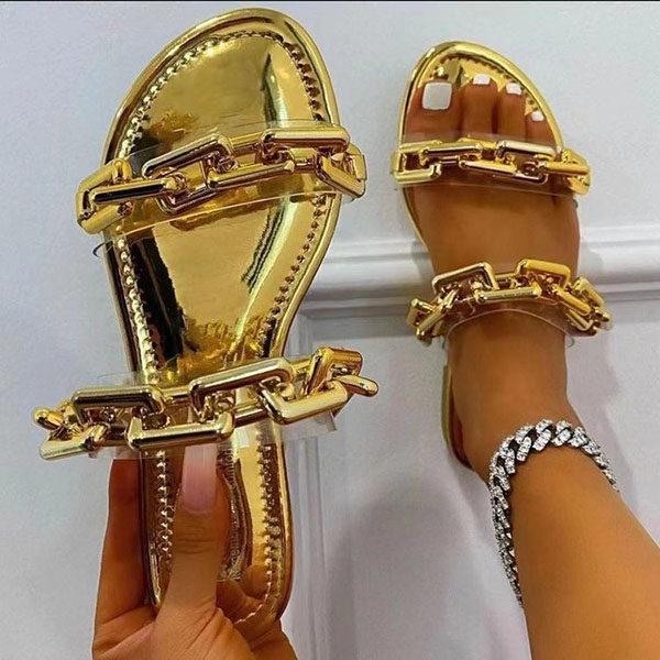 Women's Fashion Chain Flat Slippers