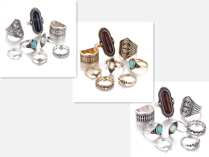 Bohemian Vintage 7PCS Ring Set