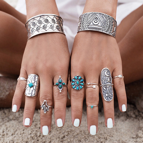 Bohemian Vintage 9PCS Ring Set
