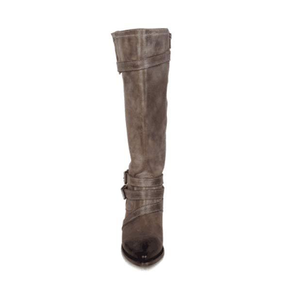 Women's High Shaft Belt Buckle Knight Boots with Chunky High Heels 26875201C