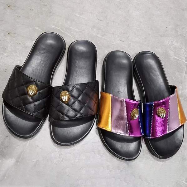 Women's One-Shaped Mosaic Multicolored Eagle Decorative Slippers 24203063C