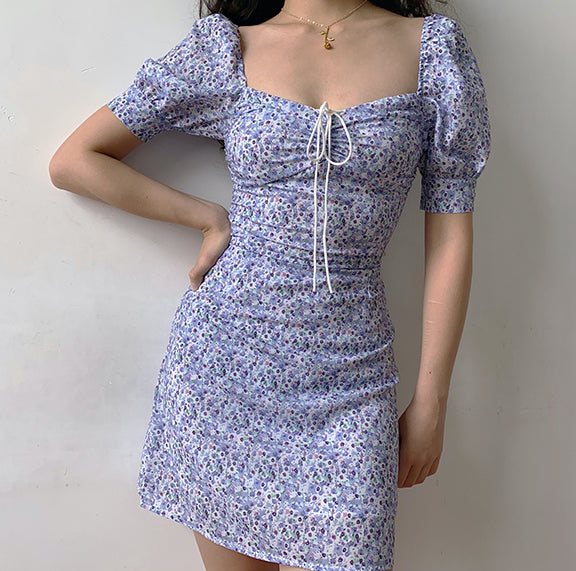 Pixie Floral Bustier Dress // Violet