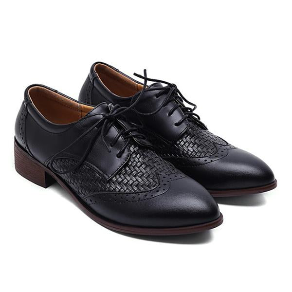 Women's Plaid Casual Fashion Stitching Lace-up Shoes 25631065C