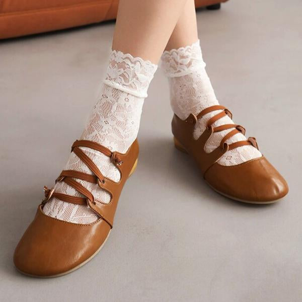 Women's Elastic Band Round Toe Block Heel Mary Jane Shoes 39825645C