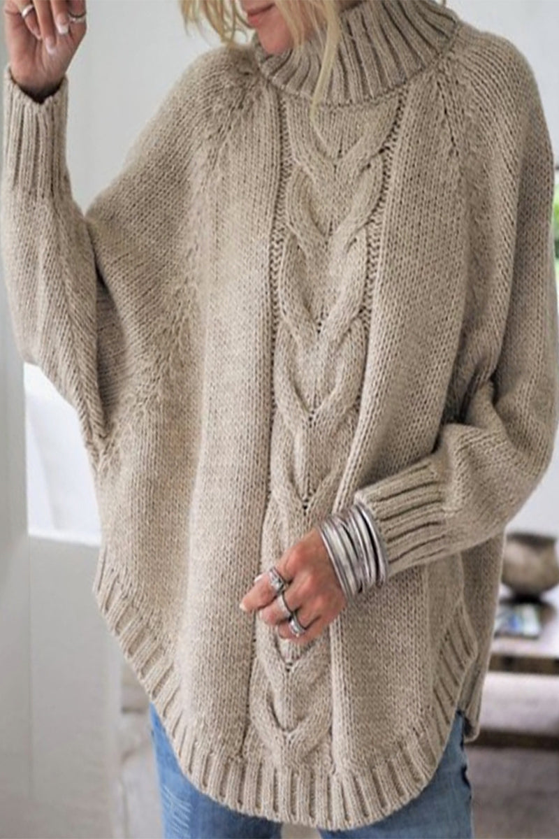 Casual Solid Patchwork Half A Turtleneck Tops