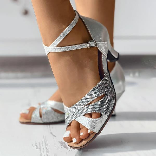 Women's Elegant Mid Heel Soft Dancing Shoes 41850620C