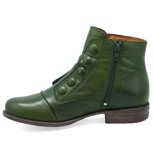 Side Zip Button Biker Boots