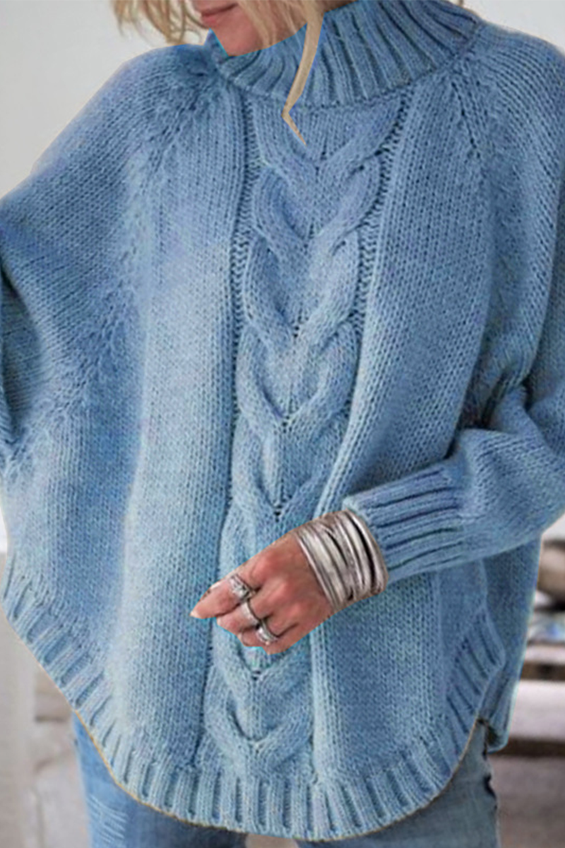 Casual Solid Patchwork Half A Turtleneck Tops