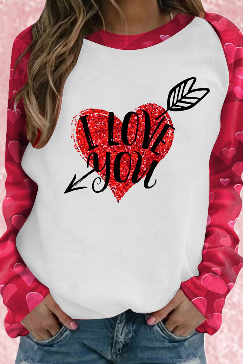 Casual Print Split Joint O Neck Tops