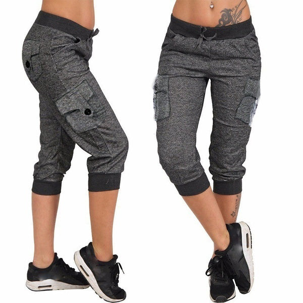 Cargo Capri Jogger Pants Multi-pocket Capris