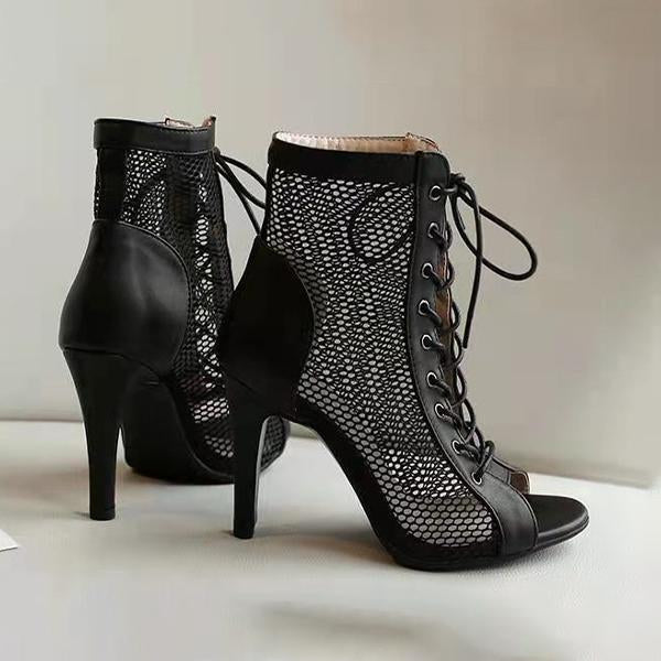 Women's Hollow Lace Fish Mouth Stiletto Sandals 34068594C