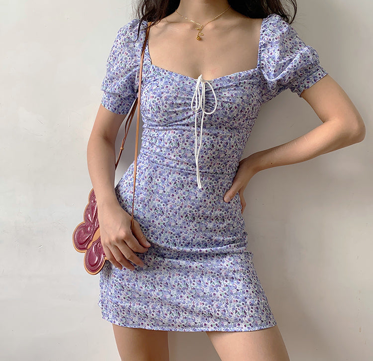 Pixie Floral Bustier Dress // Violet