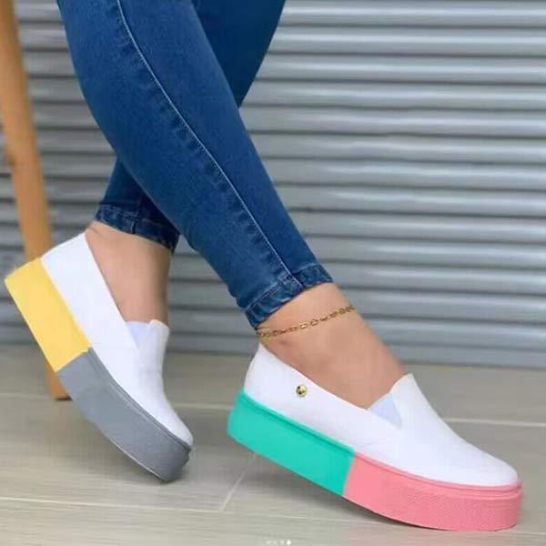 Women's Platform Slip-On Casual Canvas Shoes 64756914C