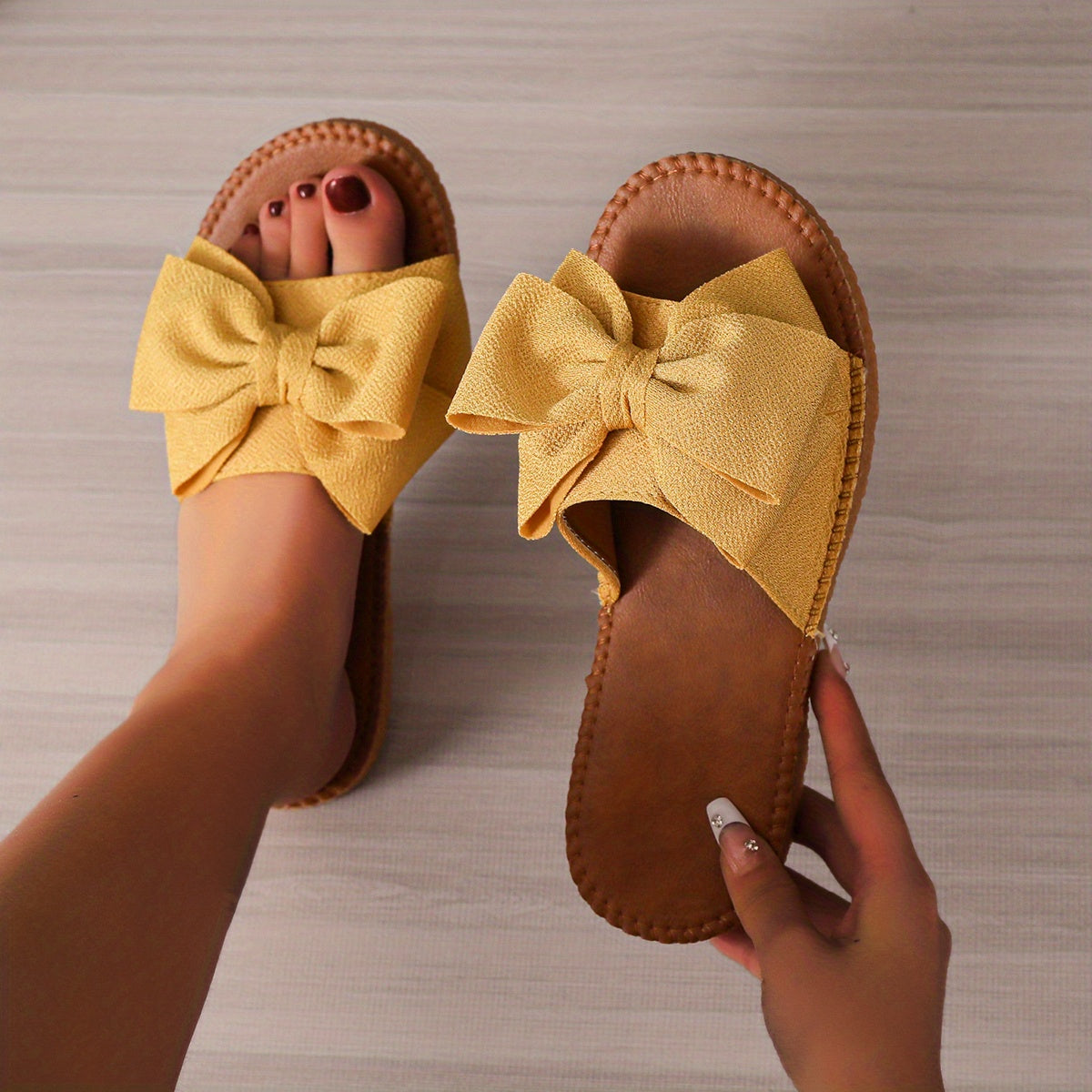 Women's Bow Tie Flat Slippers