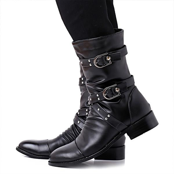 Women's Fashion Belt Buckle Chunky Heel Ankle Boots 41059418S