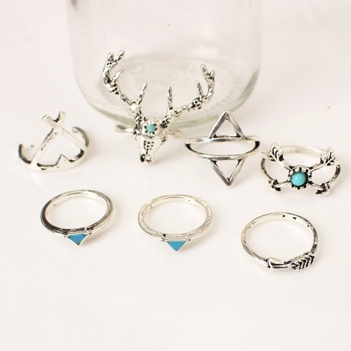 Bohemian Vintage 7PCS Ring Set