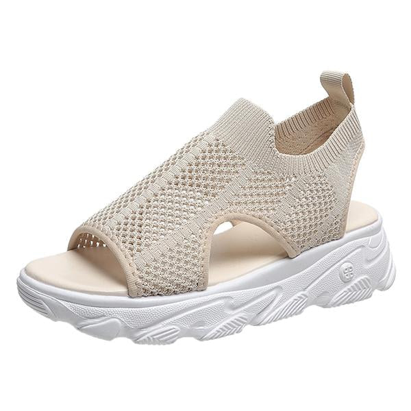 Women's Knit Elastic Slip-On Platform Sandals 86391564C
