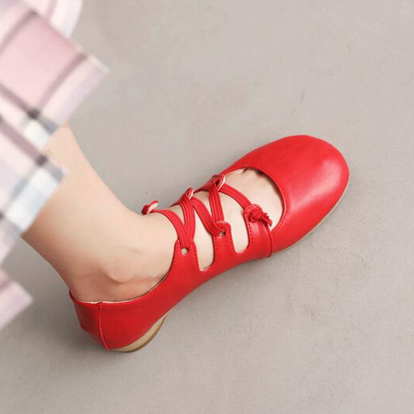 Women's Elastic Band Round Toe Block Heel Mary Jane Shoes 39825645C