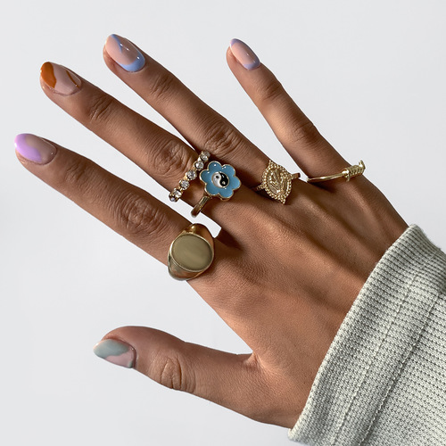 Retro Simplicity 5PCS Ring Set