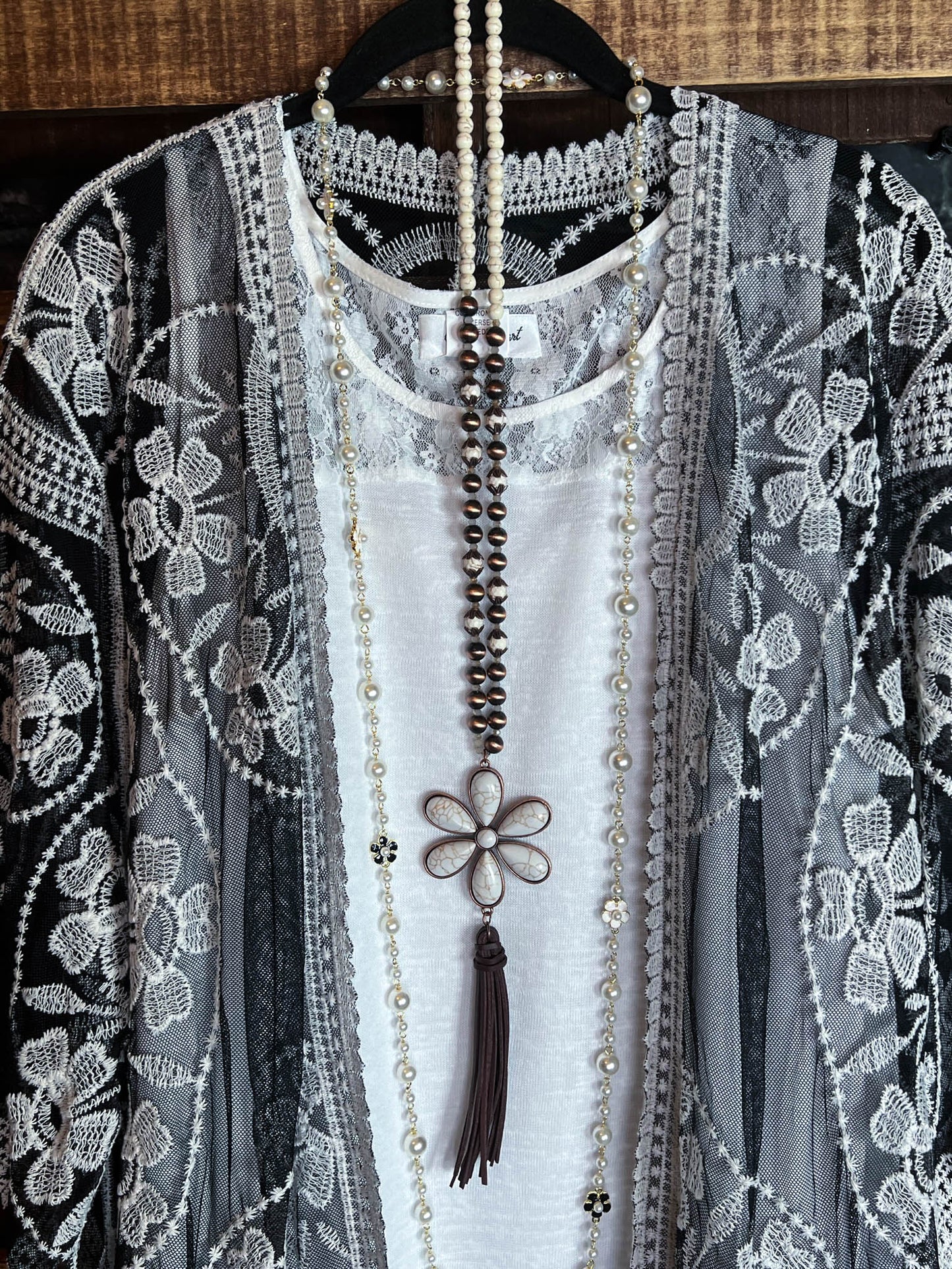 Floral Pattern Casual Loose Women Lace Top