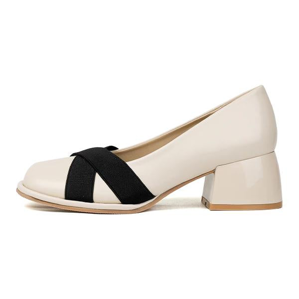 Women's Elegant Colorblock Chunky Heel Mary Jane Shoes 27523642C