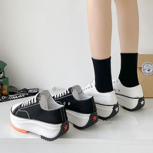 Women's Platform Casual Breathable Canvas Sneakers 08176084C