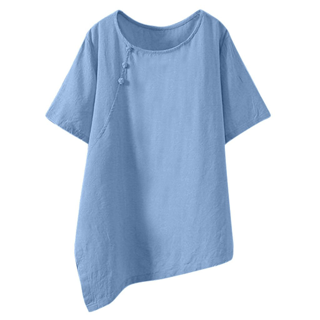 Loose Round Neck Short Sleeve Shirt And T-Shirt