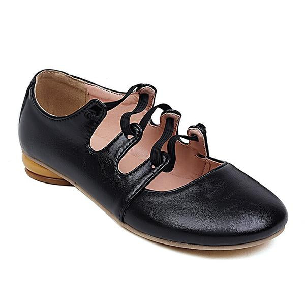 Women's Elastic Band Round Toe Block Heel Mary Jane Shoes 39825645C
