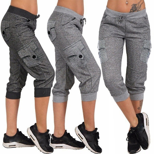 Cargo Capri Jogger Pants Multi-pocket Capris