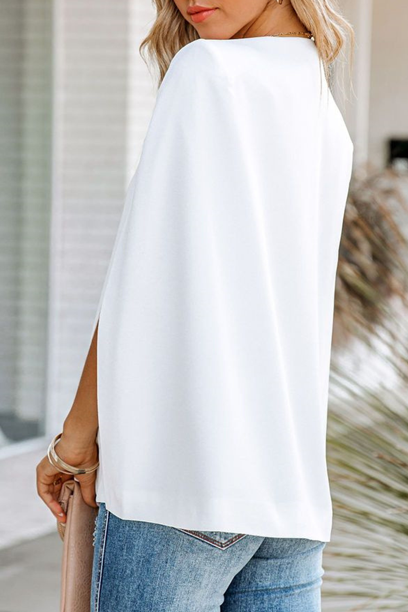 Fashion Elegant Solid Patchwork Slit Outerwear(5 colors)