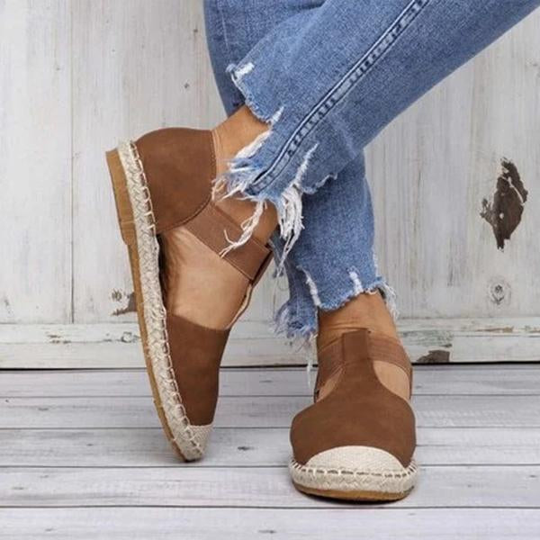 Women's Flat Elastic Espadrille Fisherman Shoes 94793500C