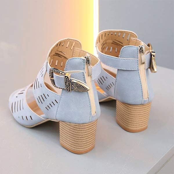Women'S Hollow Chunky Heel High Heel Sandals 10470422C