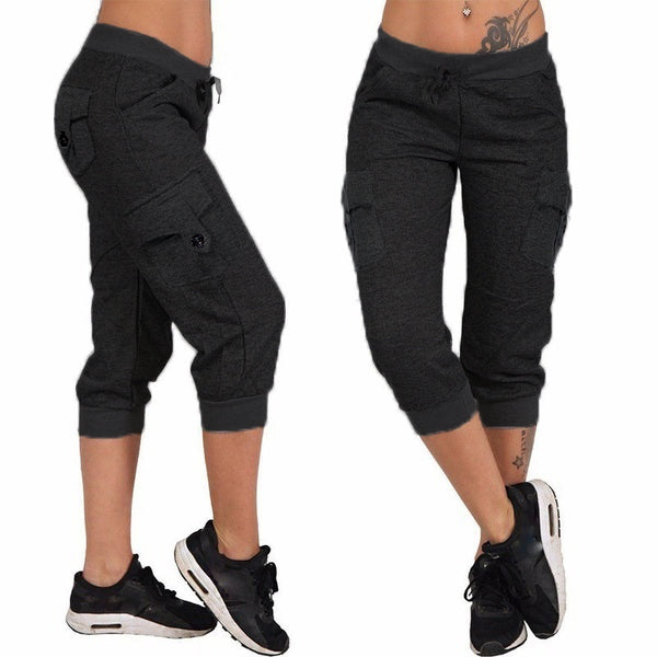 Cargo Capri Jogger Pants Multi-pocket Capris