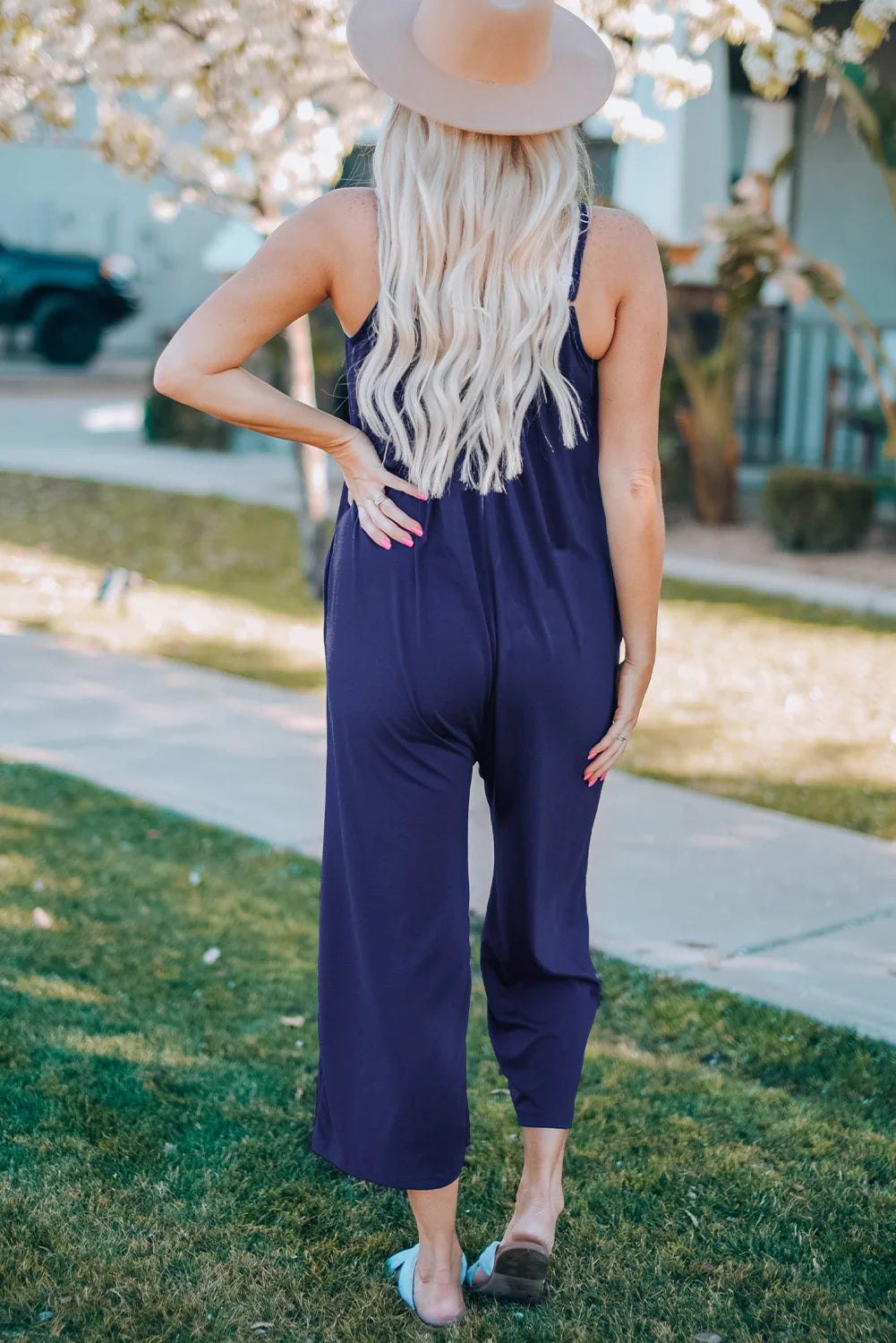 Women's Spaghetti Strap Wide Leg Jumpsuit
