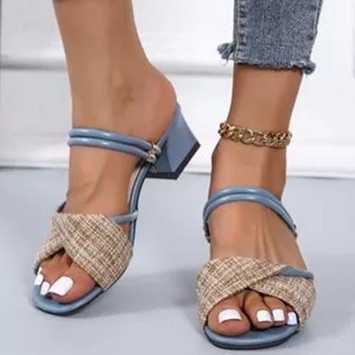 Women's Heels Leatherette Chunky Heel Slippers