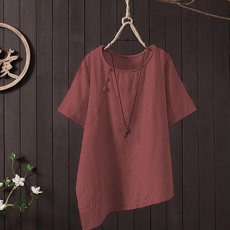 Loose Round Neck Short Sleeve Shirt And T-Shirt