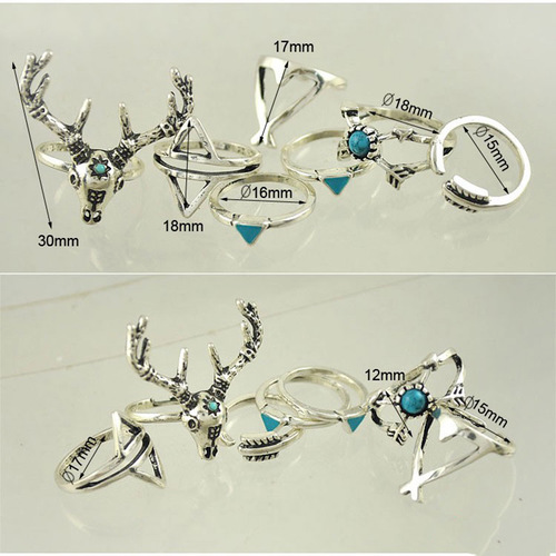 Bohemian Vintage 7PCS Ring Set