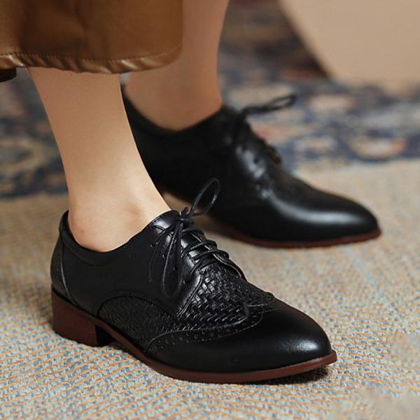 Women's Plaid Casual Fashion Stitching Lace-up Shoes 25631065C