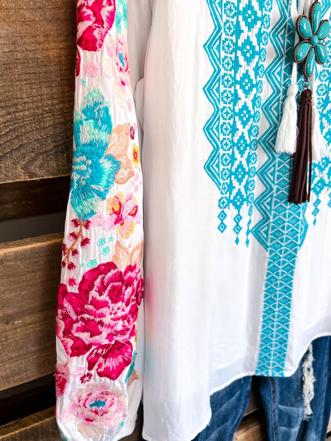 V Neck Casual Long Sleeve Floral Blouse
